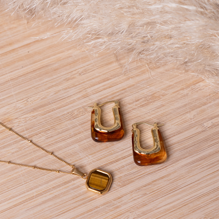 Mocha Square Pendant Charm
