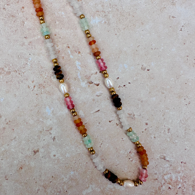 Calypso Natural Stone Beaded Necklace