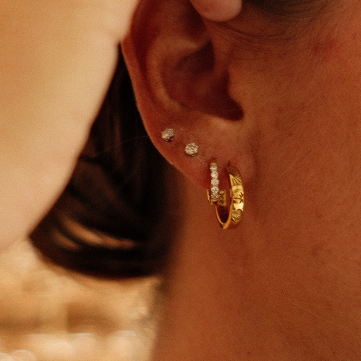The Ocean Muse Hoop Earrings - Pearl Stone