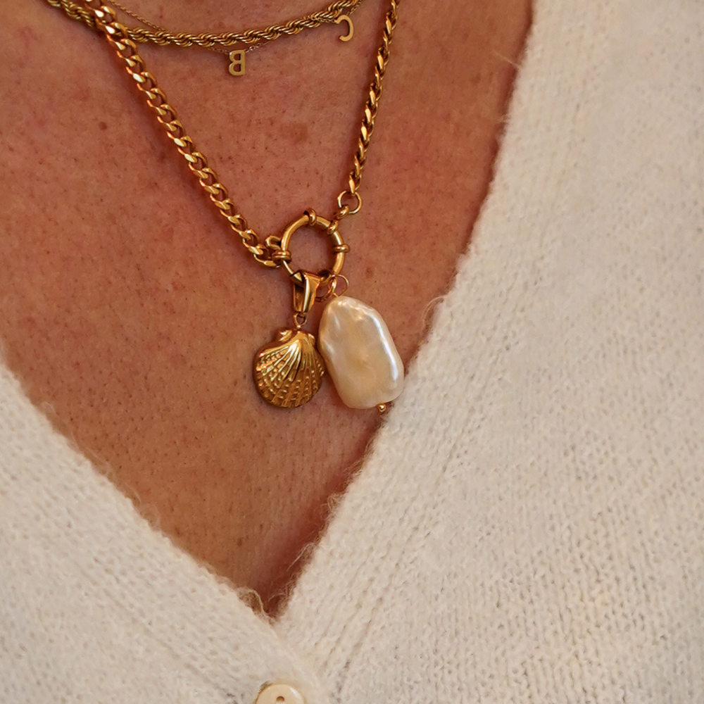 Meet Me At The Beach Shell Pendant Charm waterproof jewellery.