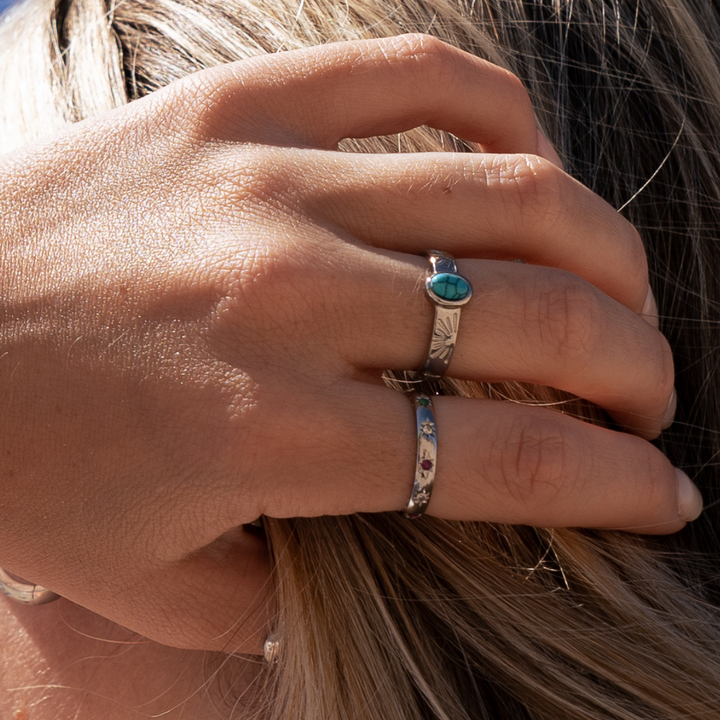 Starburst Band Ring - Gold & Silver