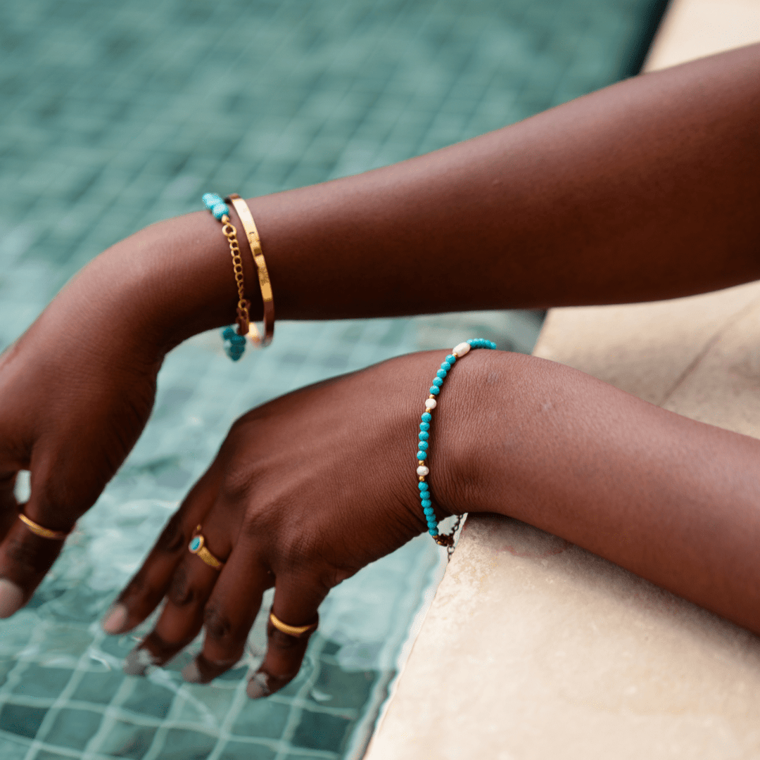 Azura Bracelet - Turquoise &amp; Freshwater Pearl - Ocean Native