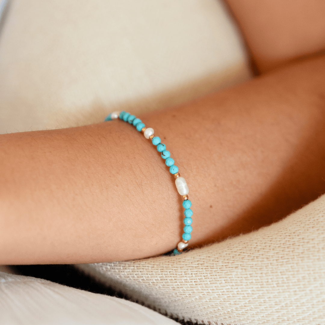 Azura Bracelet - Turquoise &amp; Freshwater Pearl - Ocean Native