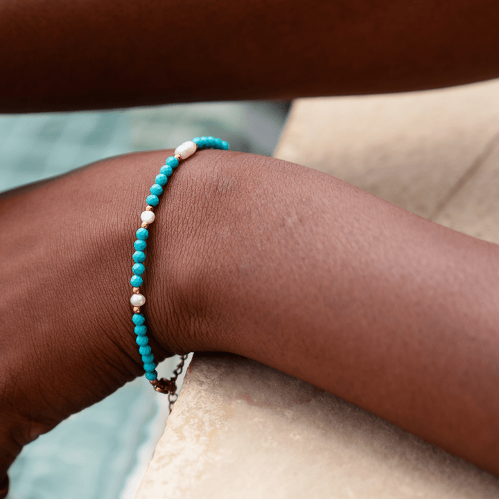 Azura Bracelet - Turquoise &amp; Freshwater Pearl - Ocean Native
