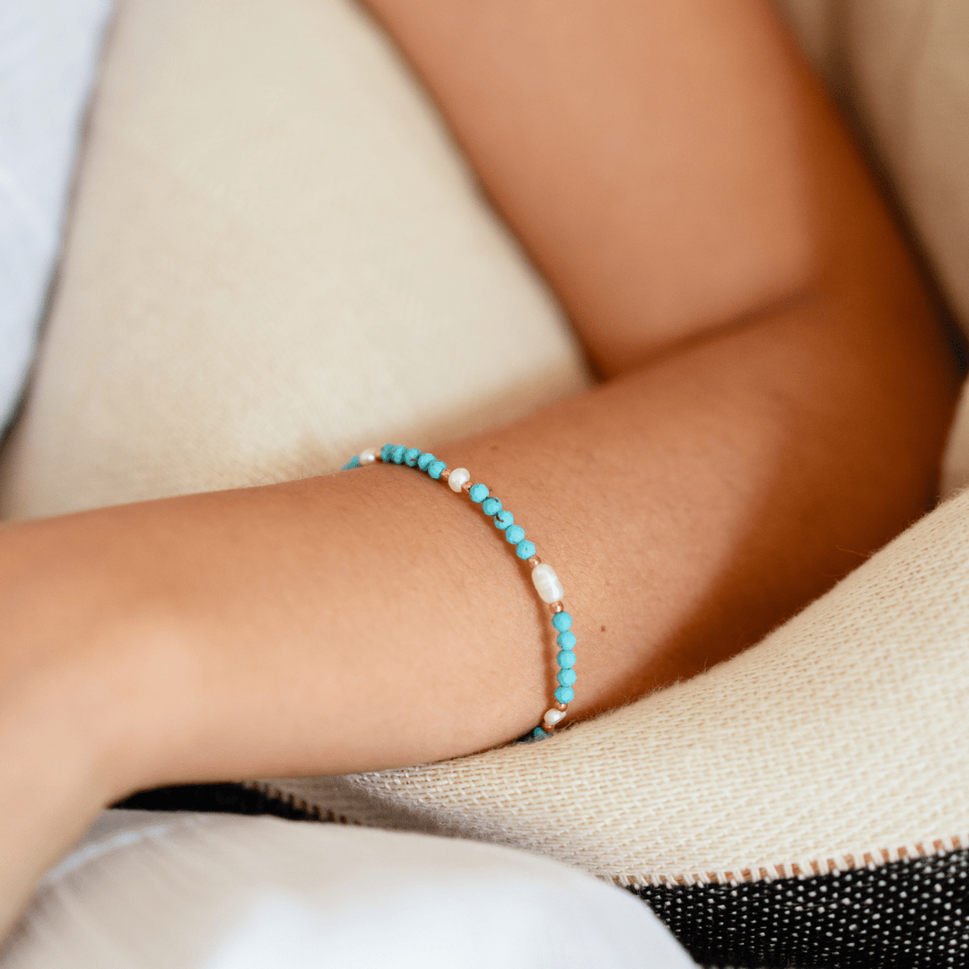 Azura Bracelet - Turquoise &amp; Freshwater Pearl - Ocean Native