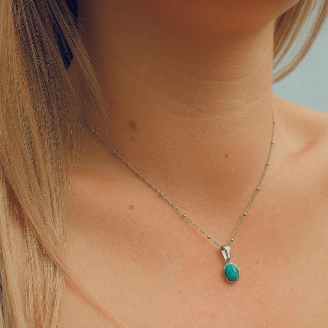 Beaded Chain Necklace - Silver - Ocean Native