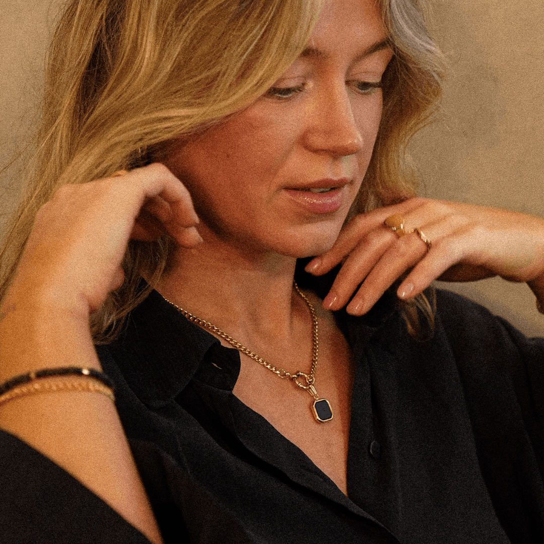 Black Square Pendant Charm - Ocean Native