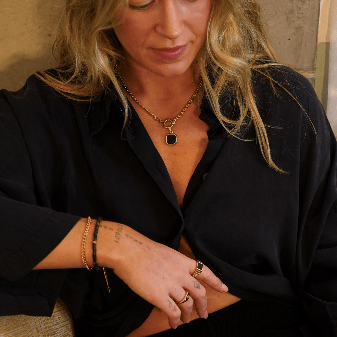 Black Square Pendant Charm - Ocean Native