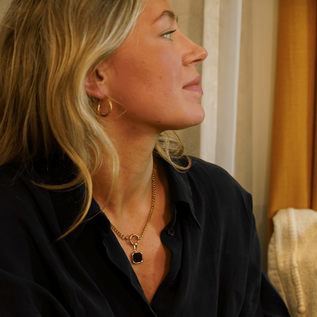 Black Square Pendant Charm - Ocean Native