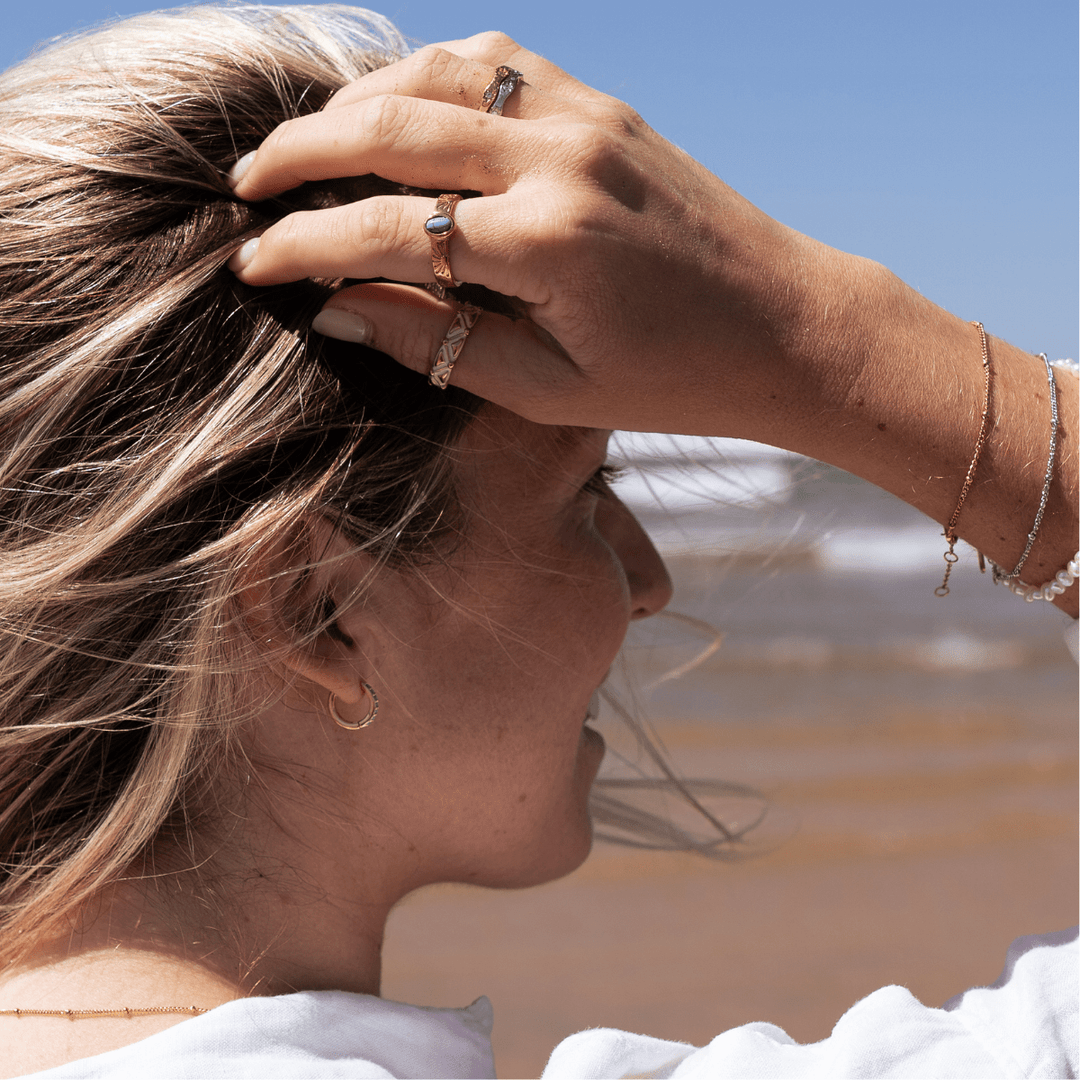 Blue Tide Hoop Earrings - Gold & Silver (S/M) - Ocean Native