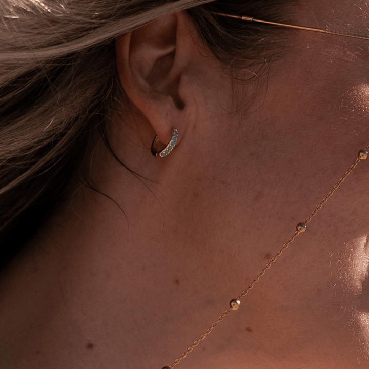 Blue Tide Hoop Earrings - Gold & Silver (S/M) - Ocean Native