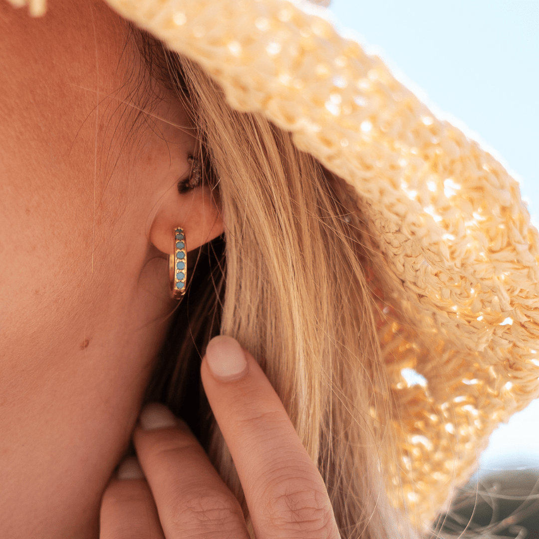 Blue Tide Hoop Earrings - Gold & Silver (S/M) - Ocean Native