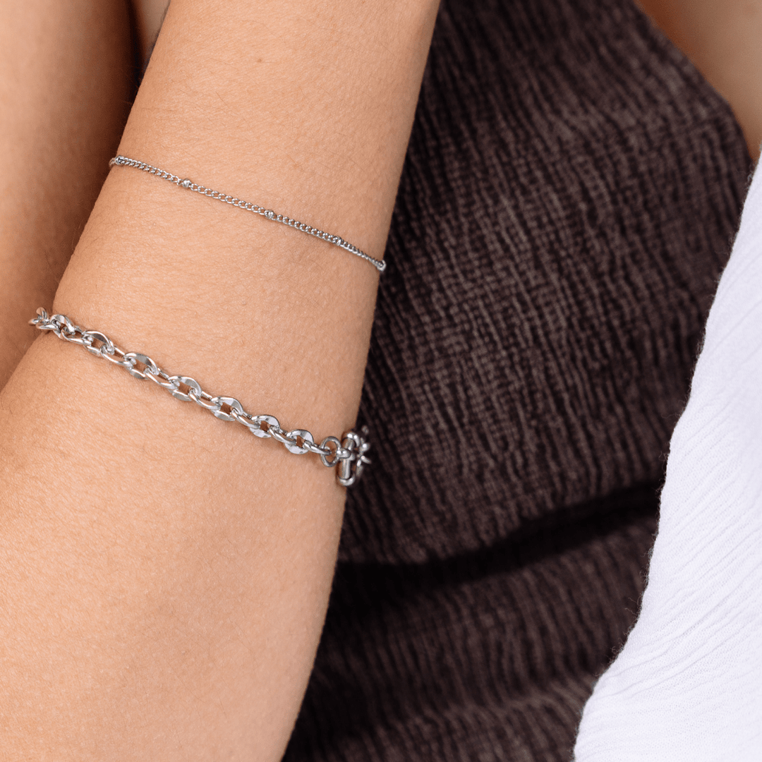 Chunky Clasp Chain Bracelet - Silver - Ocean Native
