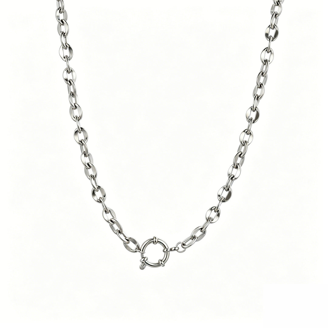 Chunky Clasp Chain Necklace - Silver - Ocean Native