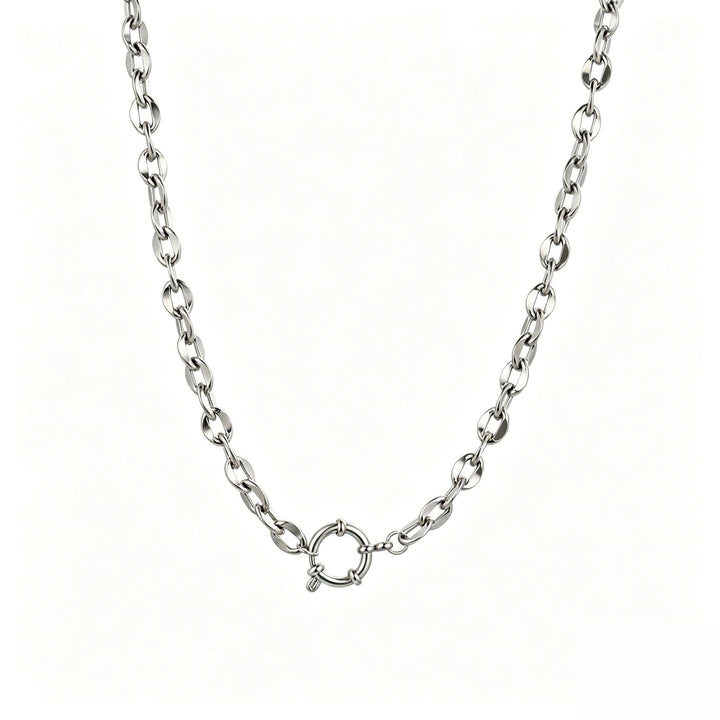 Chunky Clasp Chain Necklace - Silver - Ocean Native
