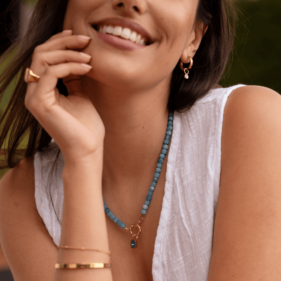 Coastline Natural Stone Clasp Necklace - Ocean Native
