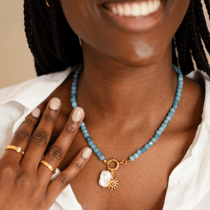 Coastline Natural Stone Clasp Necklace - Ocean Native