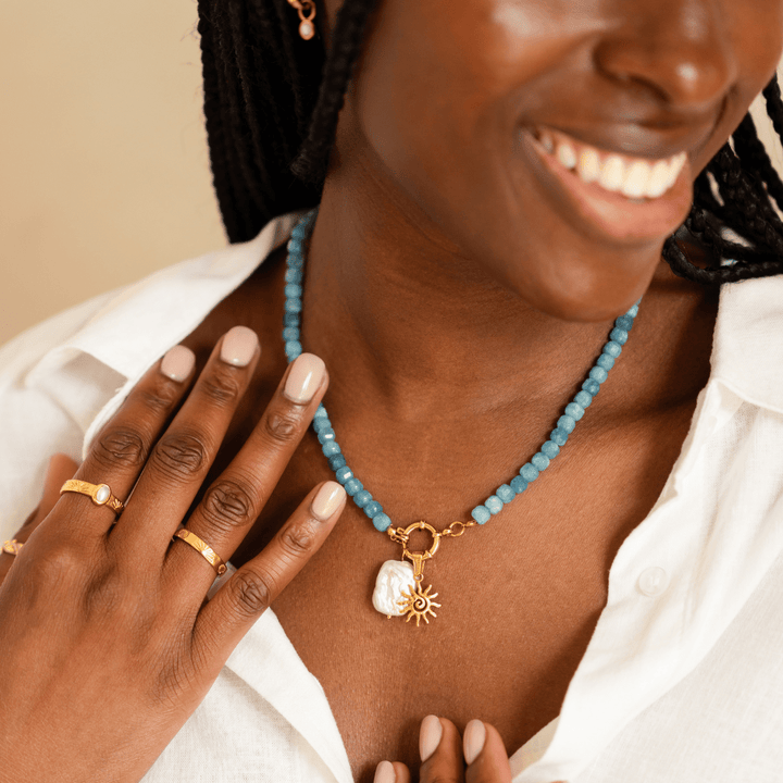 Coastline Natural Stone Clasp Necklace - Ocean Native
