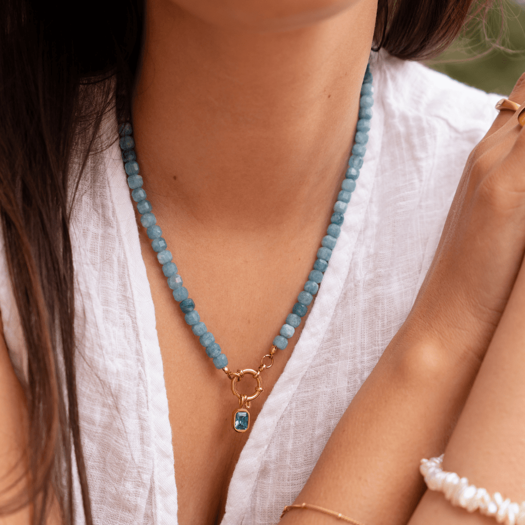 Coastline Natural Stone Clasp Necklace - Ocean Native