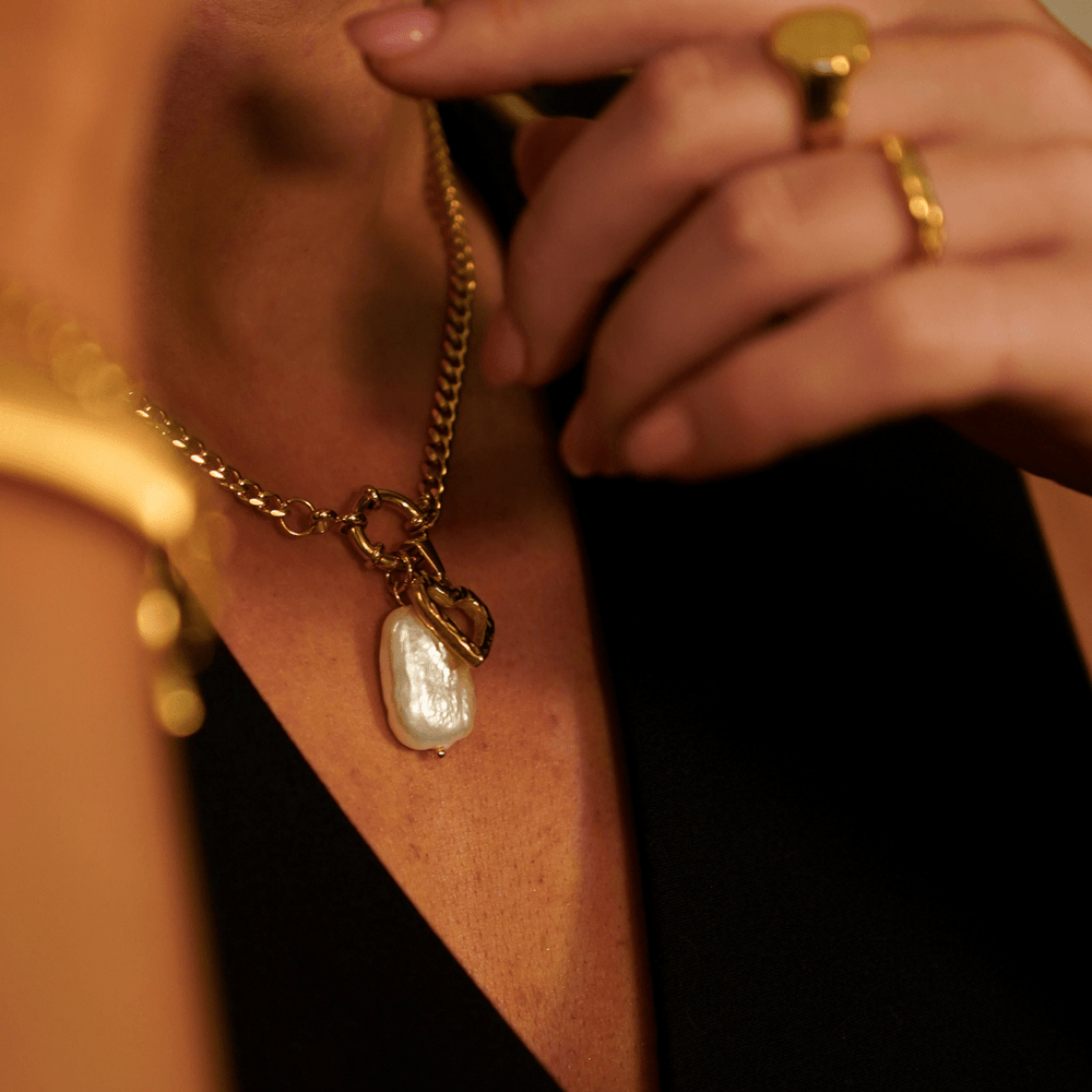 Costal Fresh Water Pearl Charm Necklace - Ocean Native