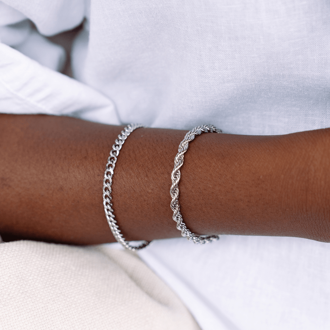 Cuban Clasp Chain Bracelet - Silver - Ocean Native