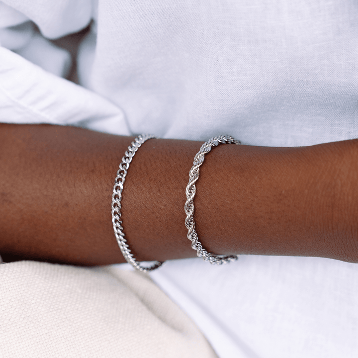 Cuban Clasp Chain Bracelet - Silver - Ocean Native