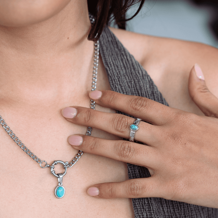 Cuban Clasp Chain Necklace - Silver - Ocean Native
