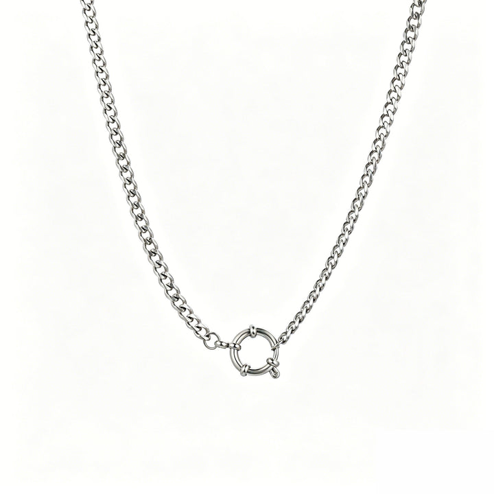 Cuban Clasp Chain Necklace - Silver - Ocean Native