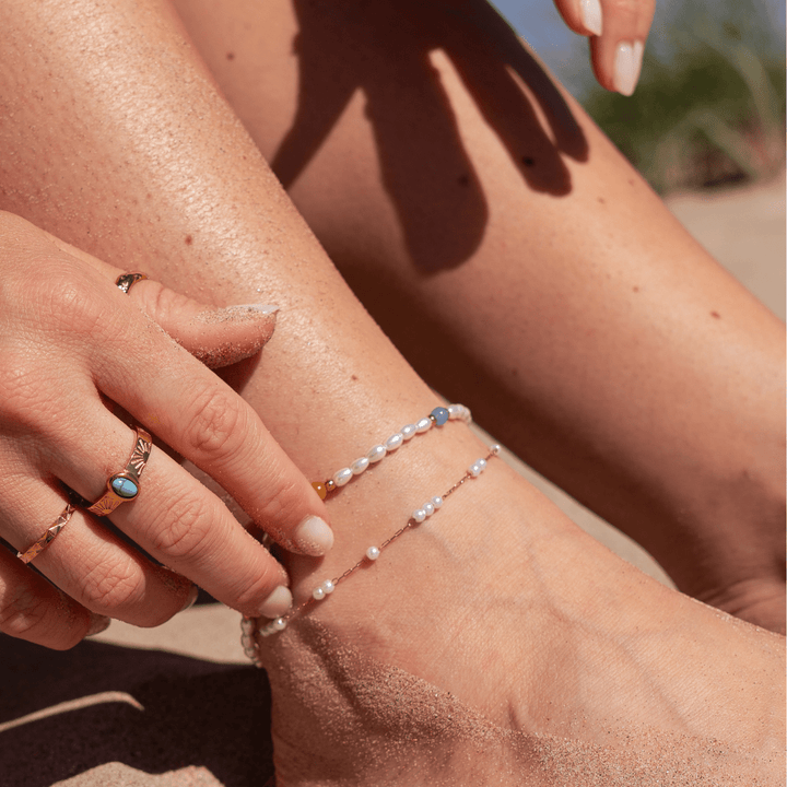 Dainty Pearl Anklet - Ocean Native