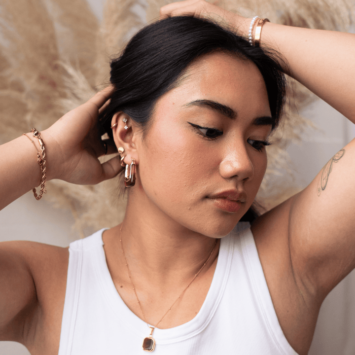 Espresso Glaze - Square Hoop Earring - Ocean Native