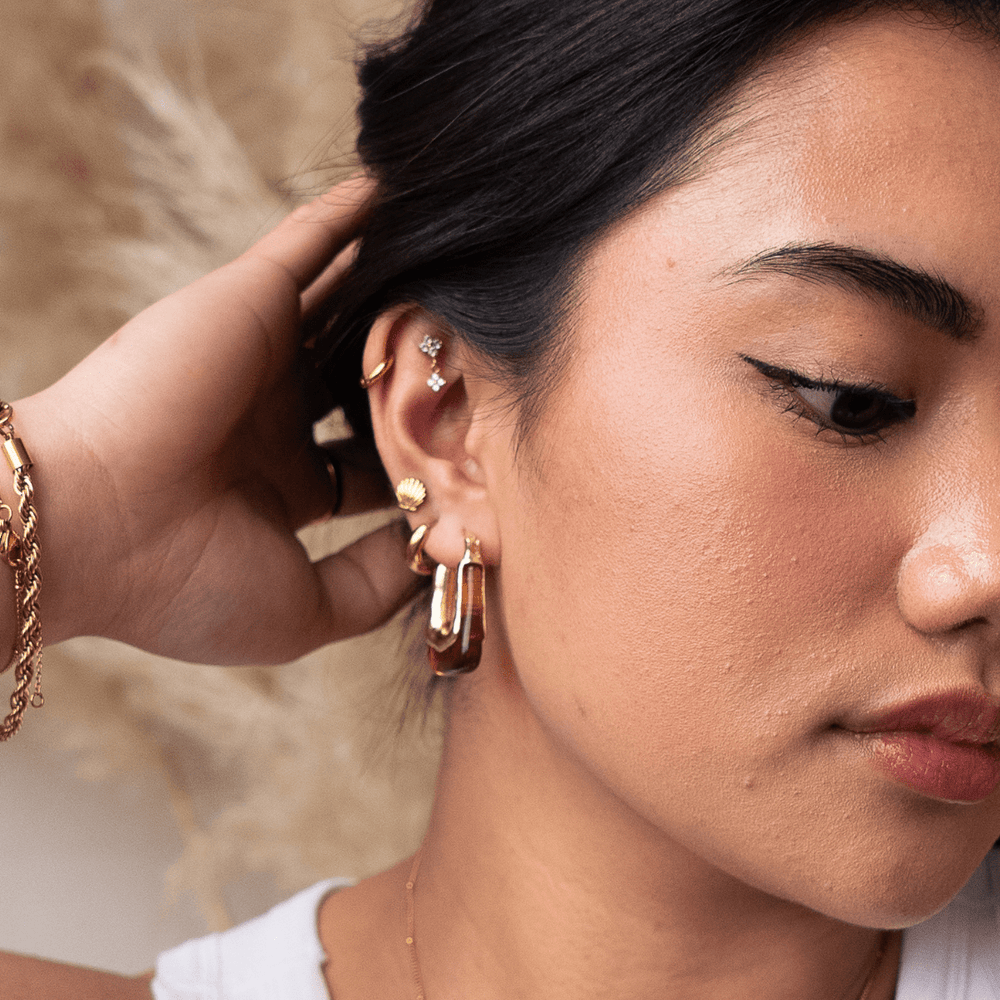 Espresso Glaze - Square Hoop Earring - Ocean Native