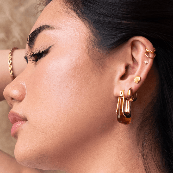 Espresso Glaze - Square Hoop Earring - Ocean Native