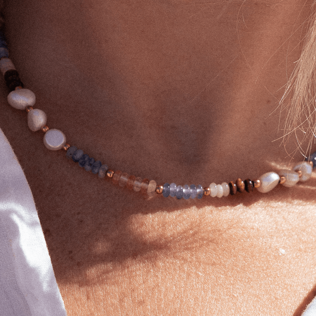 Hidden Cove Natural Stone Beaded Necklace - Ocean Native