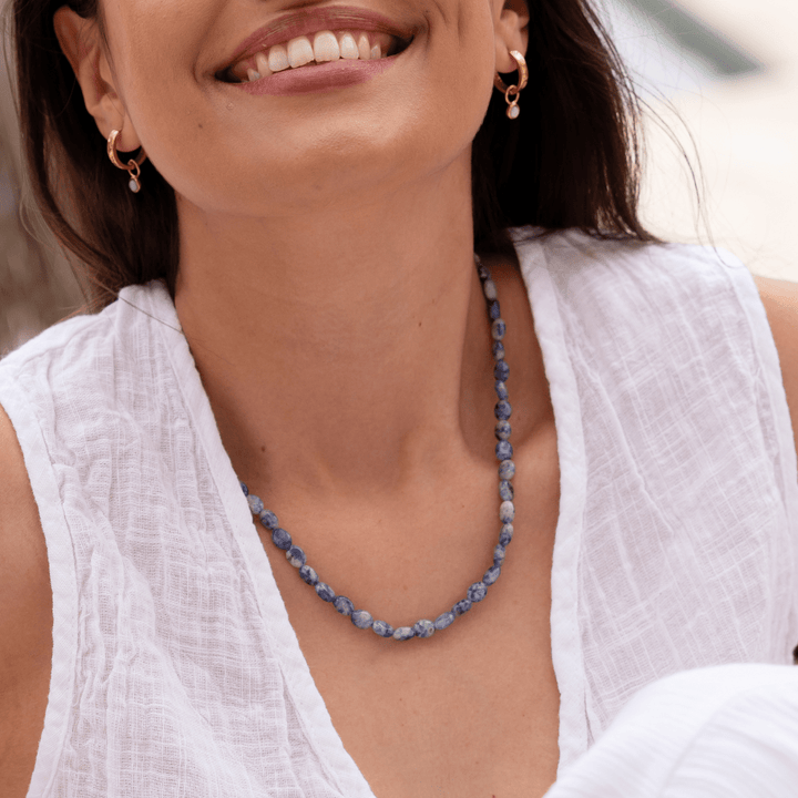 Indigo Natural Stone Necklace - Ocean Native