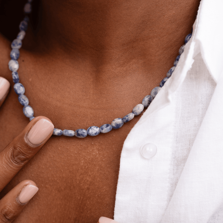 Indigo Natural Stone Necklace - Ocean Native