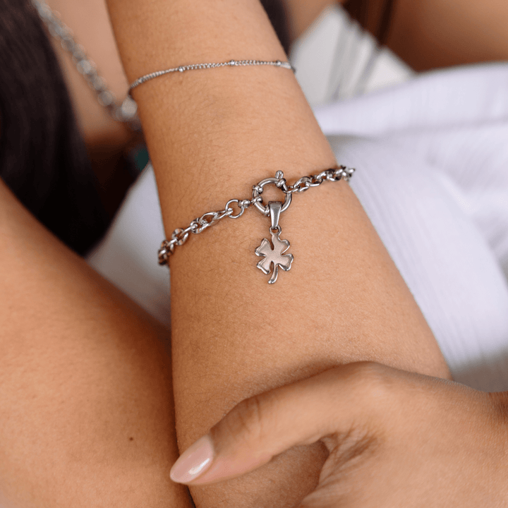 Lucky Clover Pendant Charm - Silver - Ocean Native