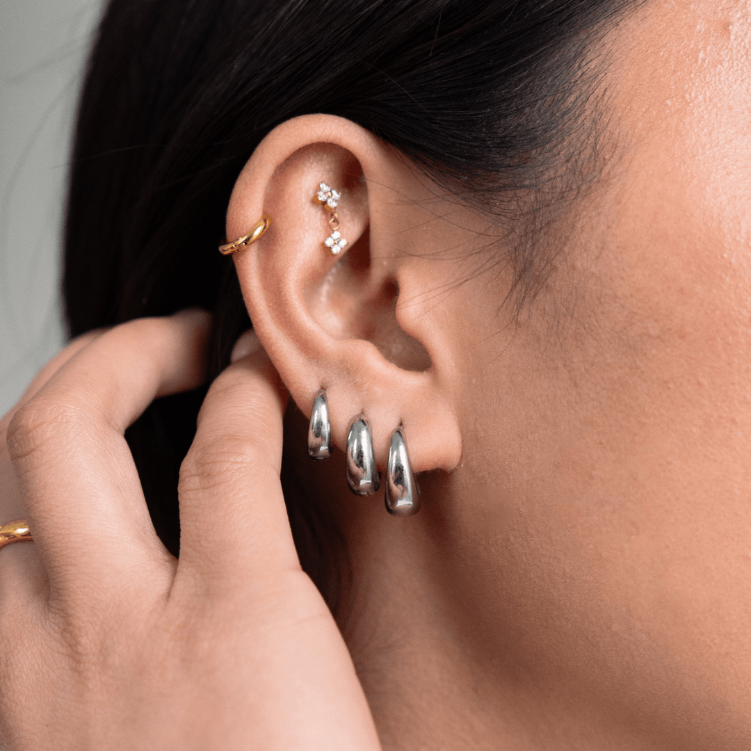 Luna Huggie Hoop Earrings - Silver (S/M/L) - Ocean Native