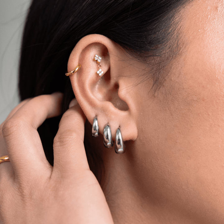 Luna Huggie Hoop Earrings - Silver (S/M/L) - Ocean Native