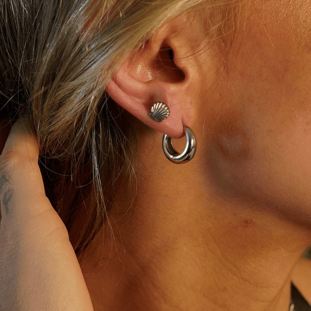 Luna Huggie Hoop Earrings - Silver (S/M/L) - Ocean Native