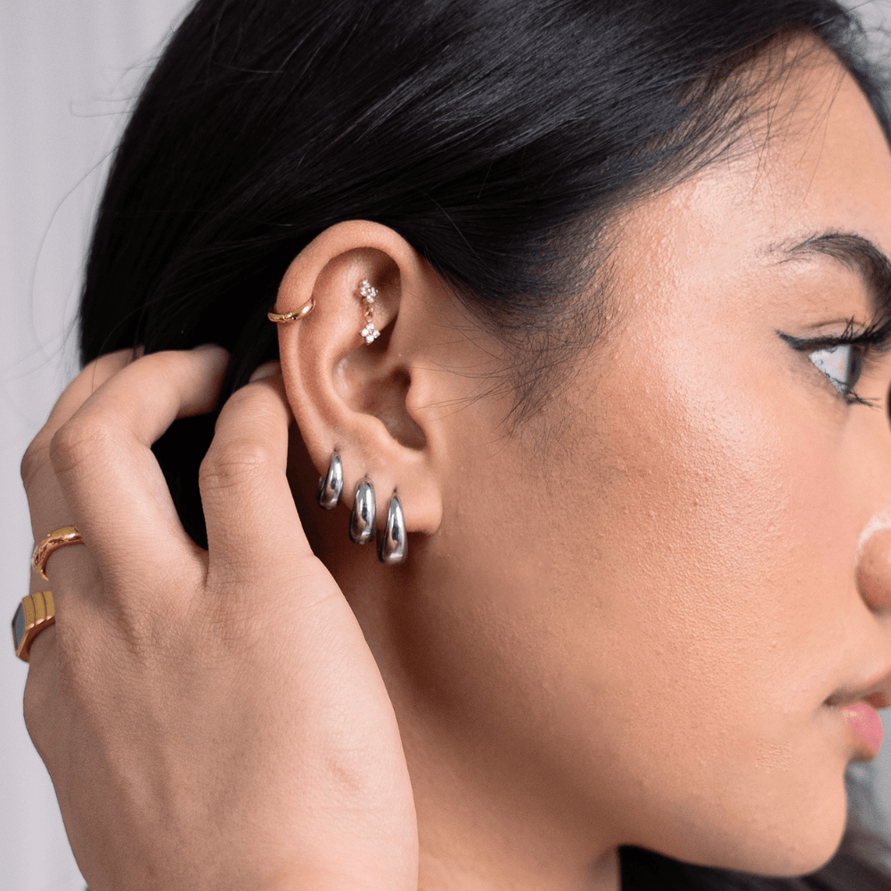 Luna Huggie Hoop Earrings - Silver (S/M/L) - Ocean Native