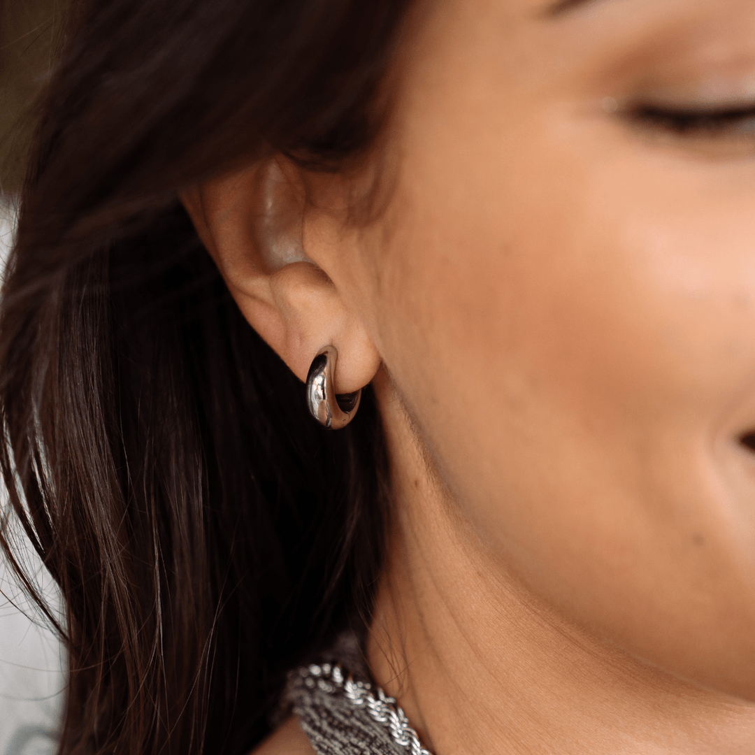 Luna Huggie Hoop Earrings - Silver (S/M/L) - Ocean Native