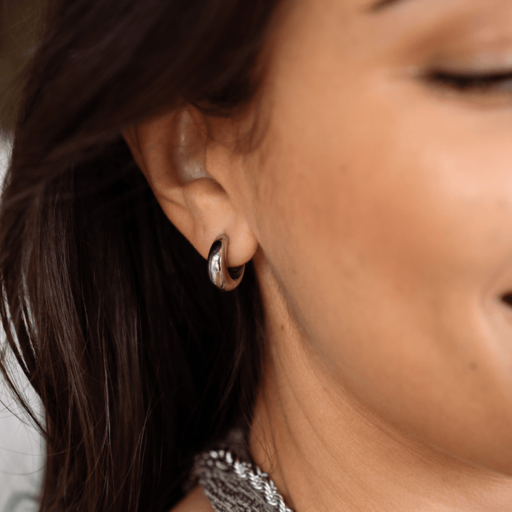 Luna Huggie Hoop Earrings - Silver (S/M/L) - Ocean Native