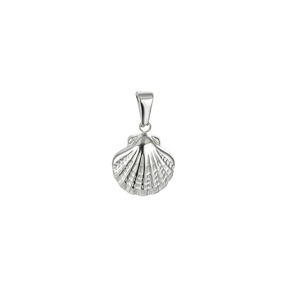 Meet Me At The Beach Shell Pendant Charm - Silver - Ocean Native