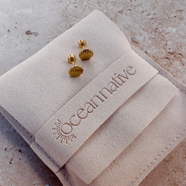 Meet Me At The Beach Stud Earrings - Gold & Silver - Ocean Native