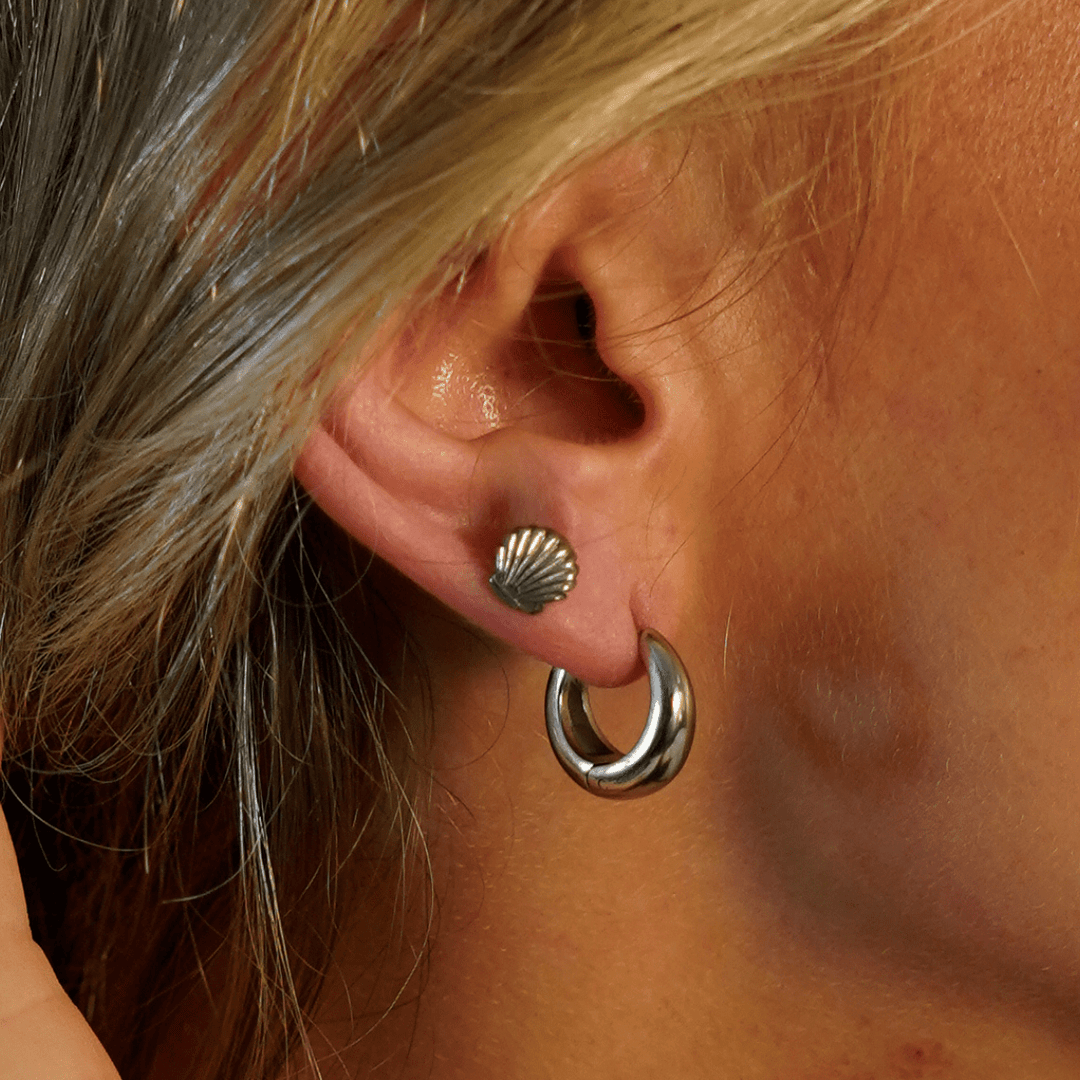 Meet Me At The Beach Stud Earrings - Gold & Silver - Ocean Native