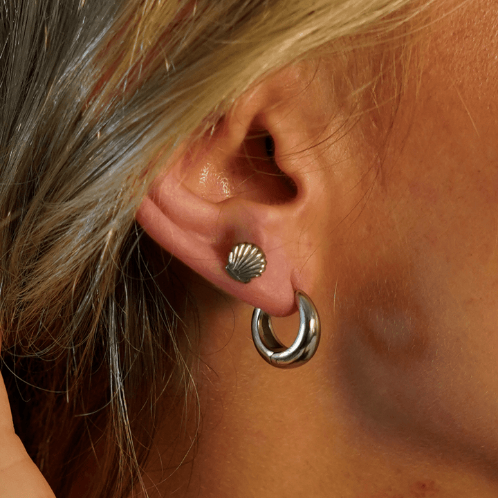 Meet Me At The Beach Stud Earrings - Gold & Silver - Ocean Native