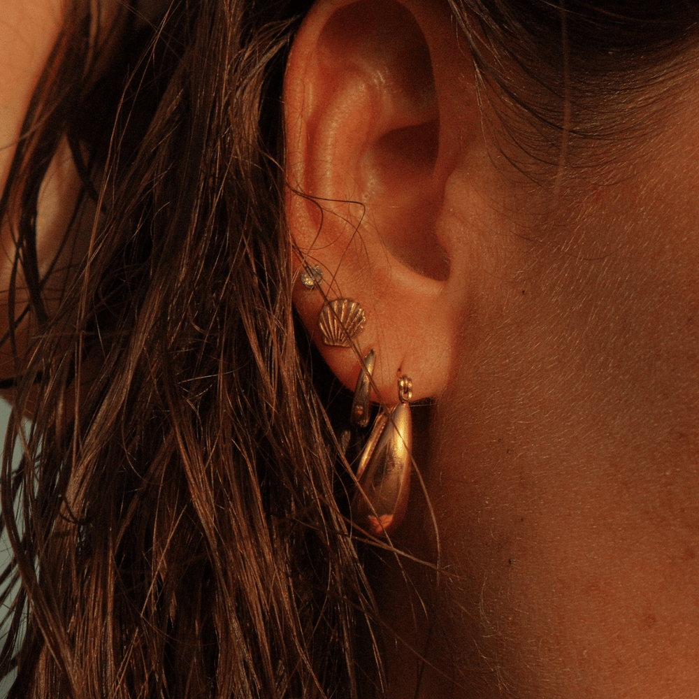 Meet Me At The Beach Stud Earrings - Gold & Silver - Ocean Native