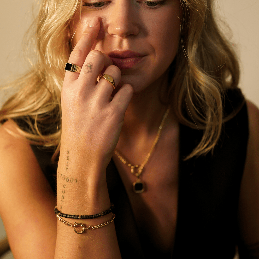 Midnight Beaded Natural Stone Bracelet - Ocean Native