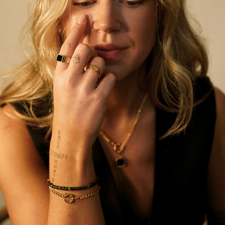 Midnight Beaded Natural Stone Bracelet - Ocean Native