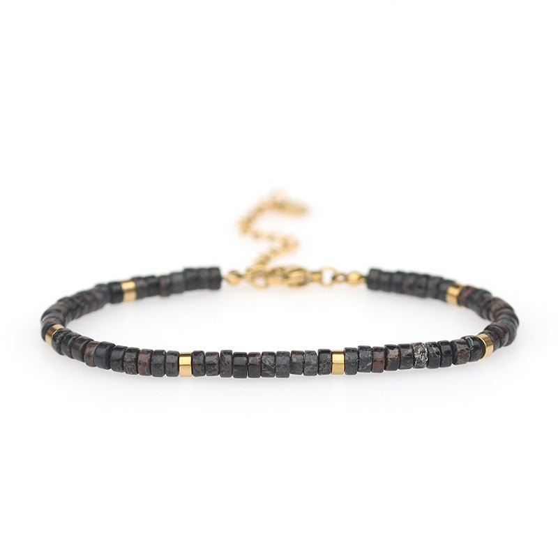 Midnight Beaded Natural Stone Bracelet - Ocean Native